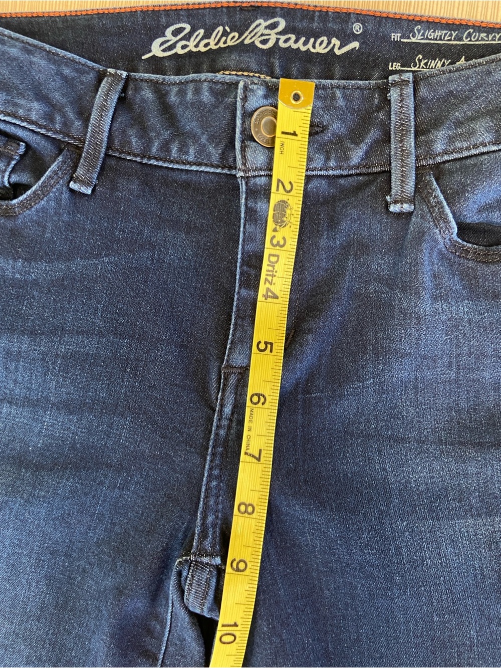 Eddie Bauer Mid Rise Slightly Curvy Skinny Ankle Stretch Jeans Dark Wash Size 2 - Picture 9 of 14
